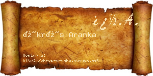Ökrös Aranka névjegykártya