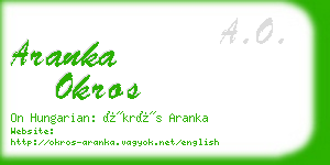 aranka okros business card
